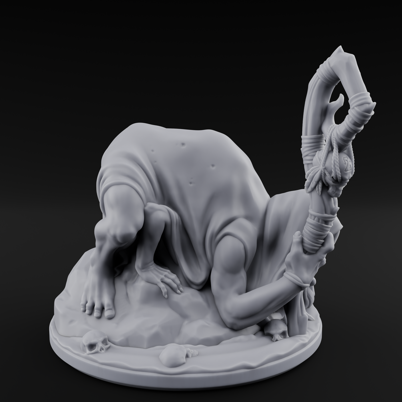 Crawling Hag Witch Miniature for Dungeons and Dragons, Pathfinder or other TTRPGs