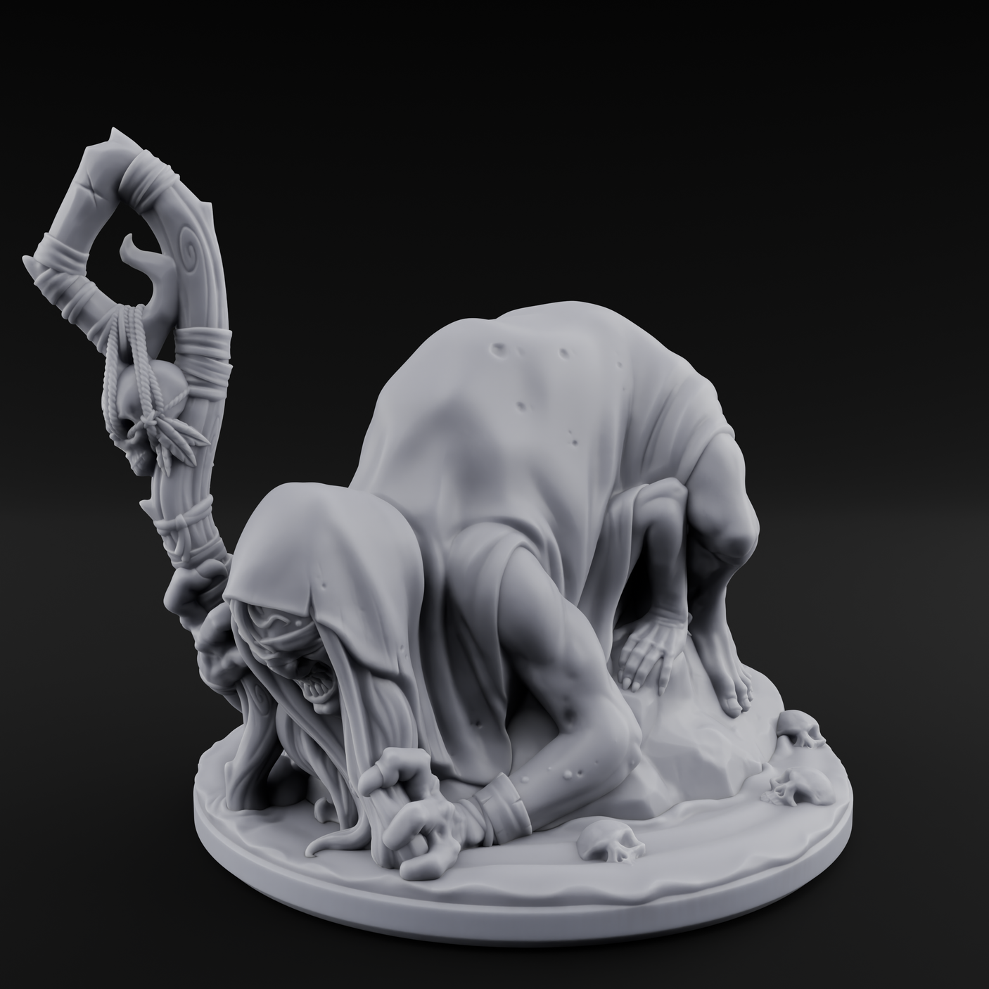 Crawling Hag Witch Miniature for Dungeons and Dragons, Pathfinder or other TTRPGs