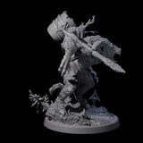 Crazed Forest Hag riding a Beast Miniature for Dungeons and Dragons, Pathfinder or other TTRPGs
