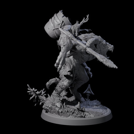 Crazed Forest Hag riding a Beast Miniature for Dungeons and Dragons, Pathfinder or other TTRPGs