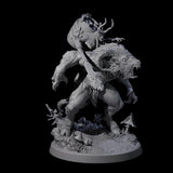 Crazed Forest Hag riding a Beast Miniature for Dungeons and Dragons, Pathfinder or other TTRPGs