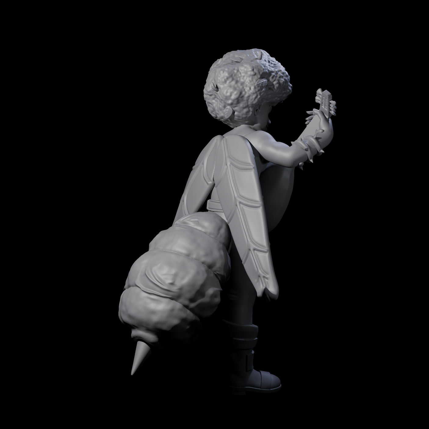 Crazy Hair Bard Miniature for Dungeons and Dragons, Pathfinder or other TTRPGs