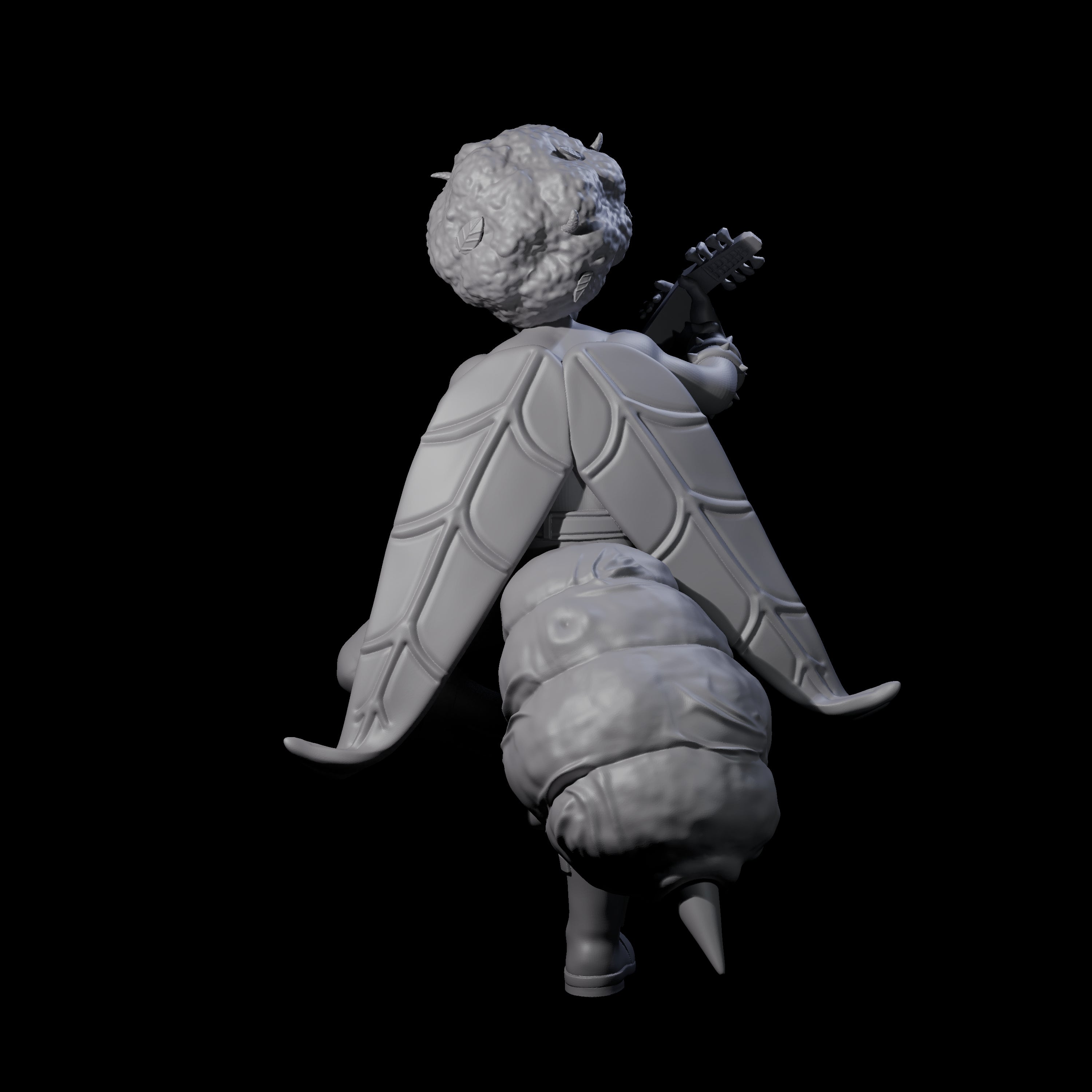 Crazy Hair Bard Miniature for Dungeons and Dragons, Pathfinder or other TTRPGs