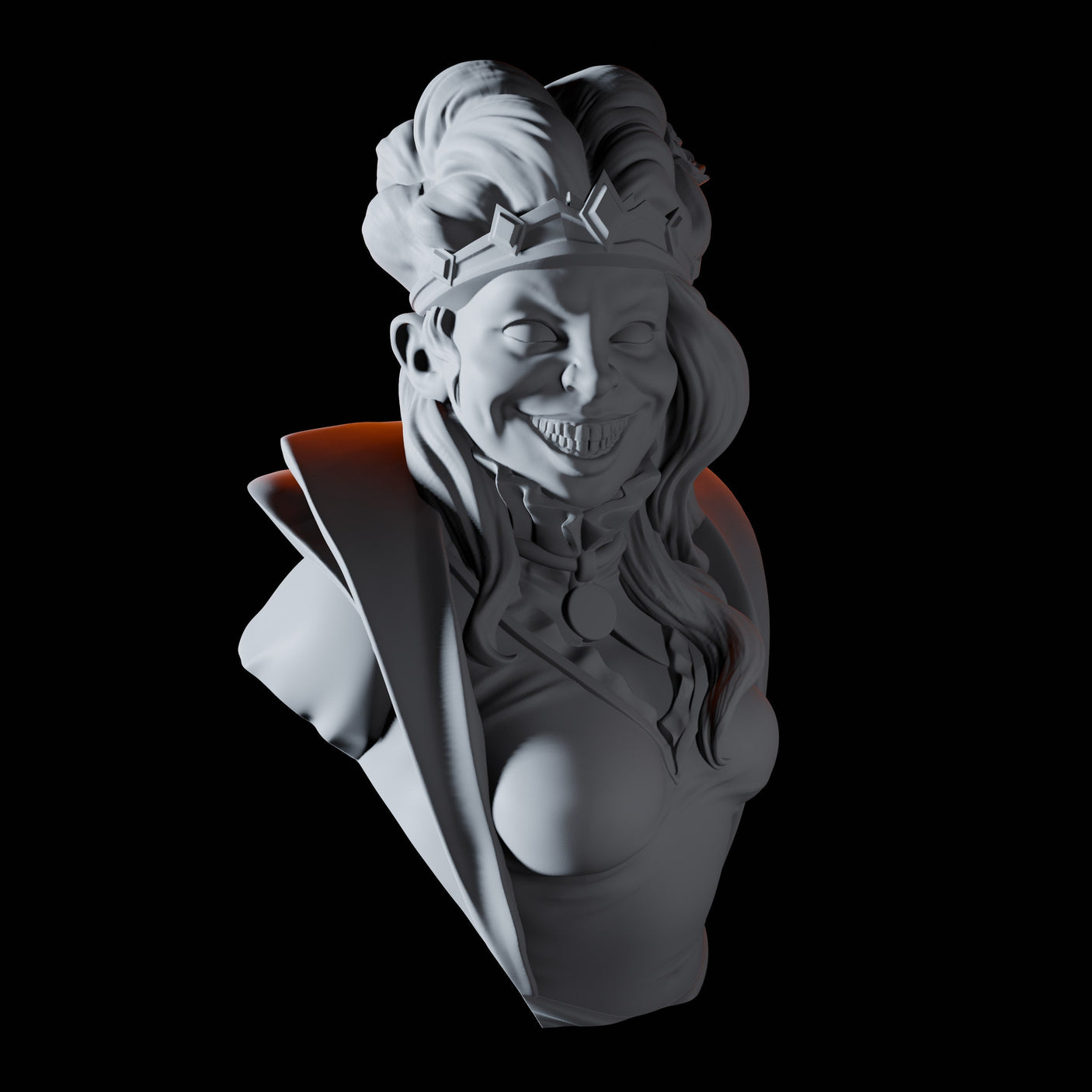 Crazy Queen Bust Miniature for Dungeons and Dragons, Pathfinder or other TTRPGs