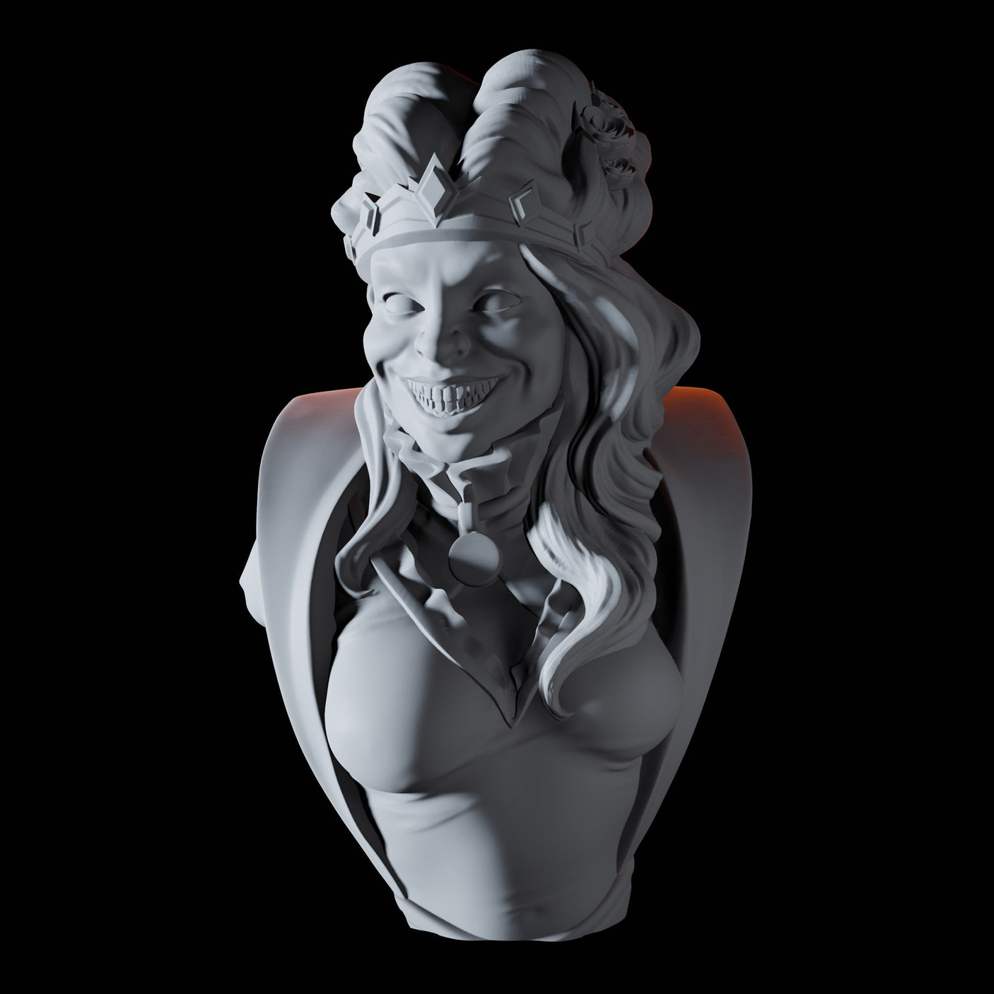Crazy Queen Bust Miniature for Dungeons and Dragons, Pathfinder or other TTRPGs