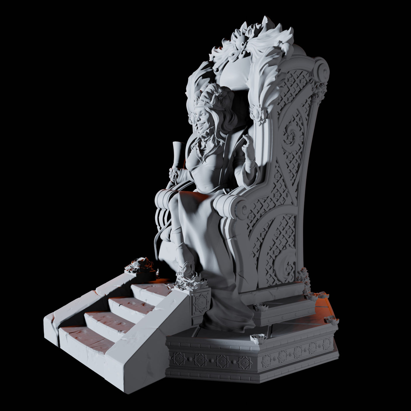 Crazy Queen Miniature for Dungeons and Dragons, Pathfinder or other TTRPGs