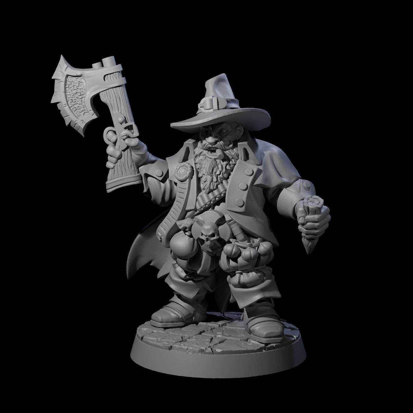 Crazy Vampire Hunter Miniature for Dungeons and Dragons, Pathfinder or other TTRPGs