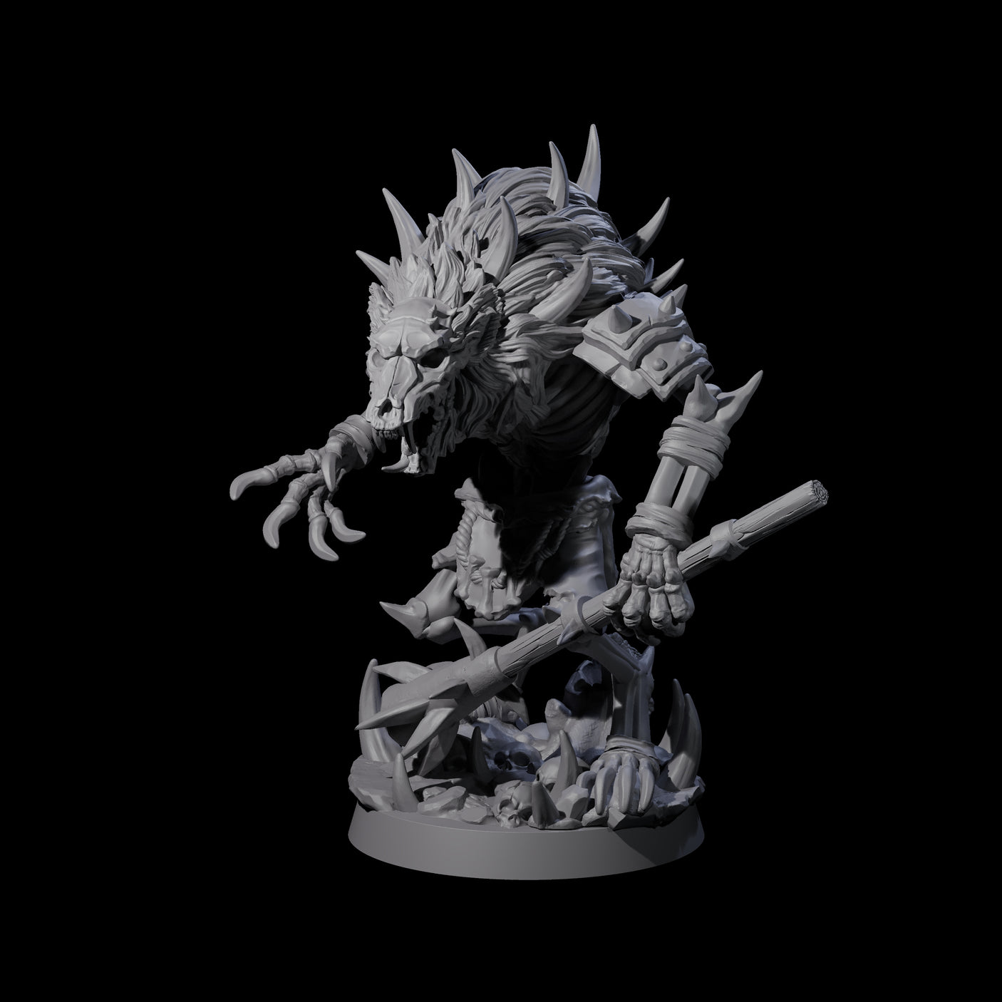 Creaking Gnoll Witherling A Miniature for Dungeons and Dragons, Pathfinder or other TTRPGs