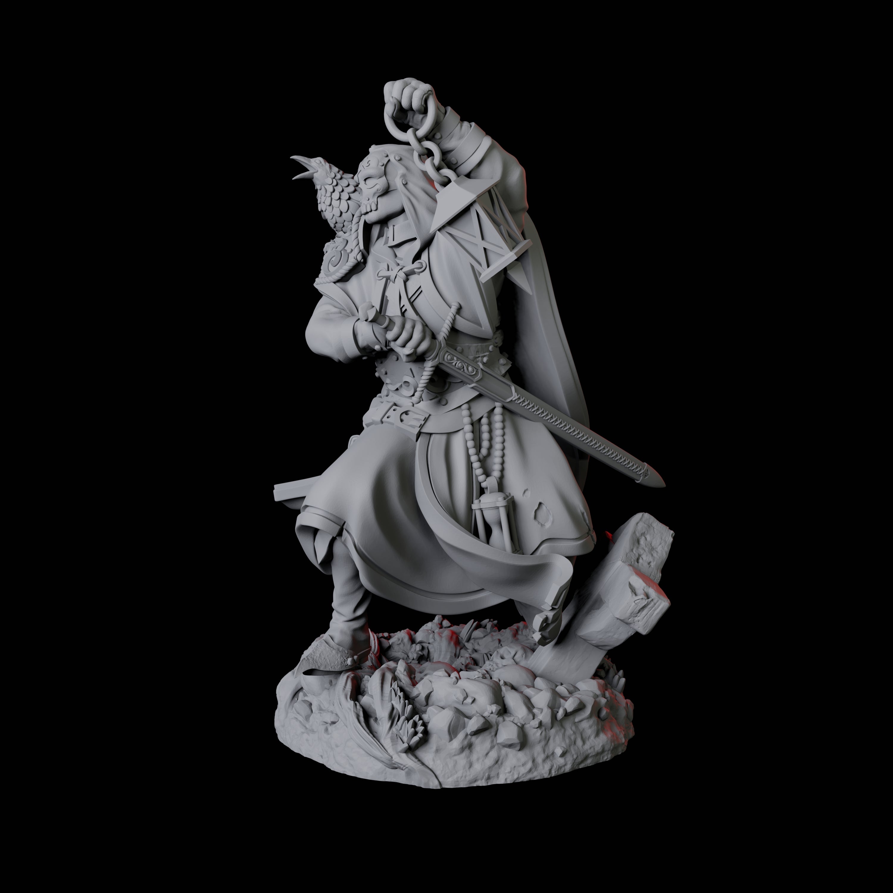 Creepy Gravedigger D Miniature for Dungeons and Dragons, Pathfinder or other TTRPGs