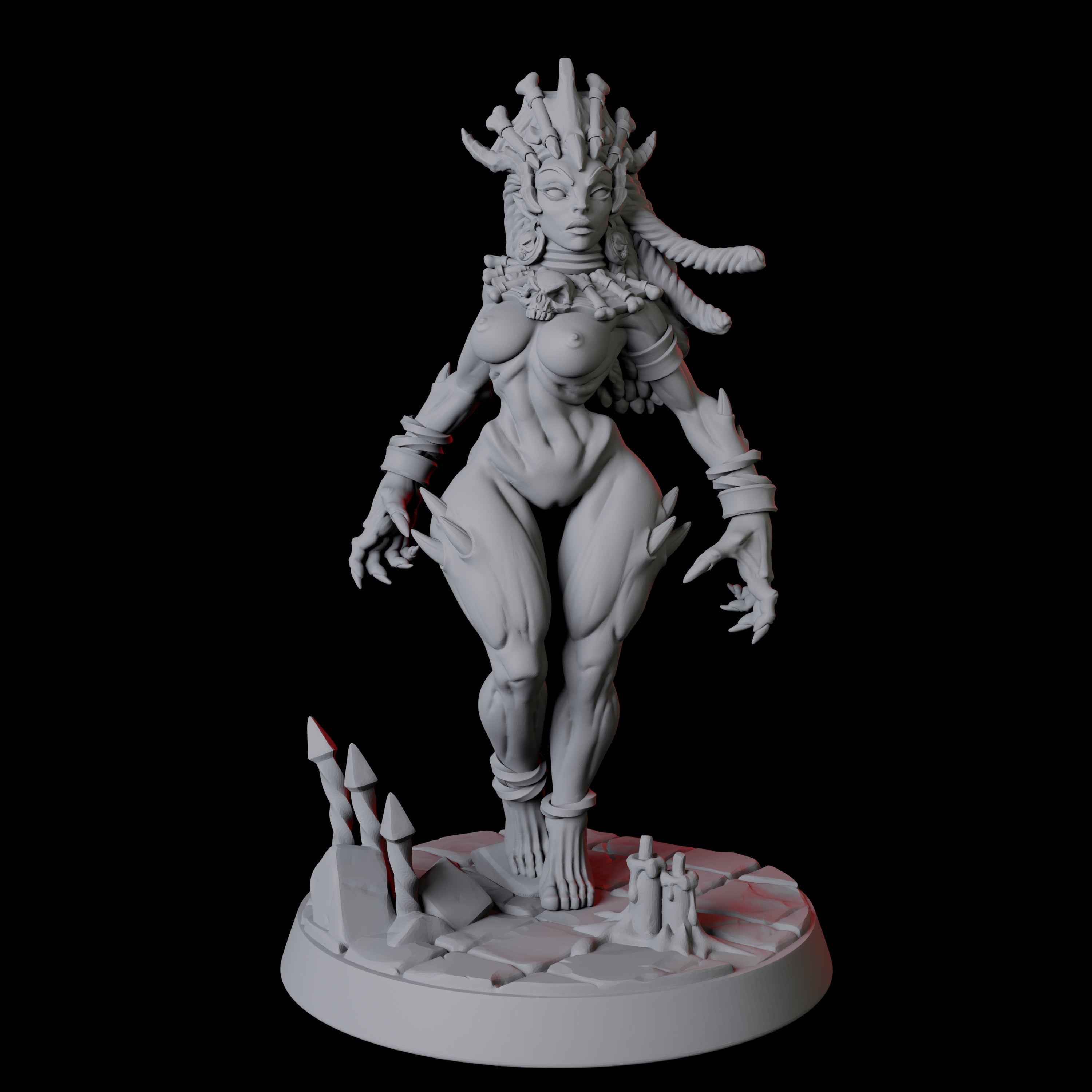 Creepy Undead Pin-up Miniature for Dungeons and Dragons, Pathfinder or other TTRPGs