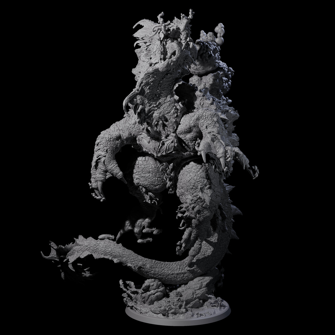 Cresting Elder Dragon Turtle Miniature for Dungeons and Dragons, Pathfinder or other TTRPGs