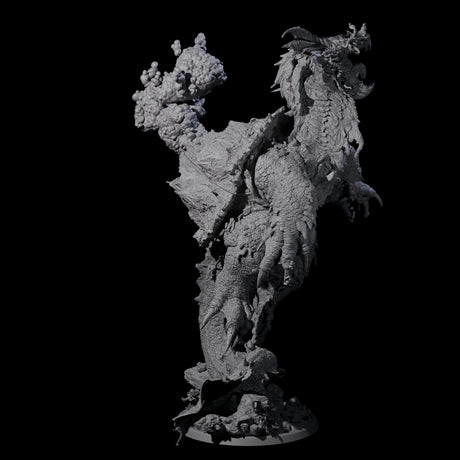 Cresting Elder Dragon Turtle Miniature for Dungeons and Dragons, Pathfinder or other TTRPGs