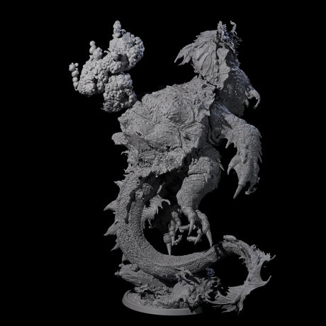 Cresting Elder Dragon Turtle Miniature for Dungeons and Dragons, Pathfinder or other TTRPGs