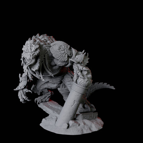Crocodile Lizardfolk Warrior A Miniature for Dungeons and Dragons, Pathfinder or other TTRPGs