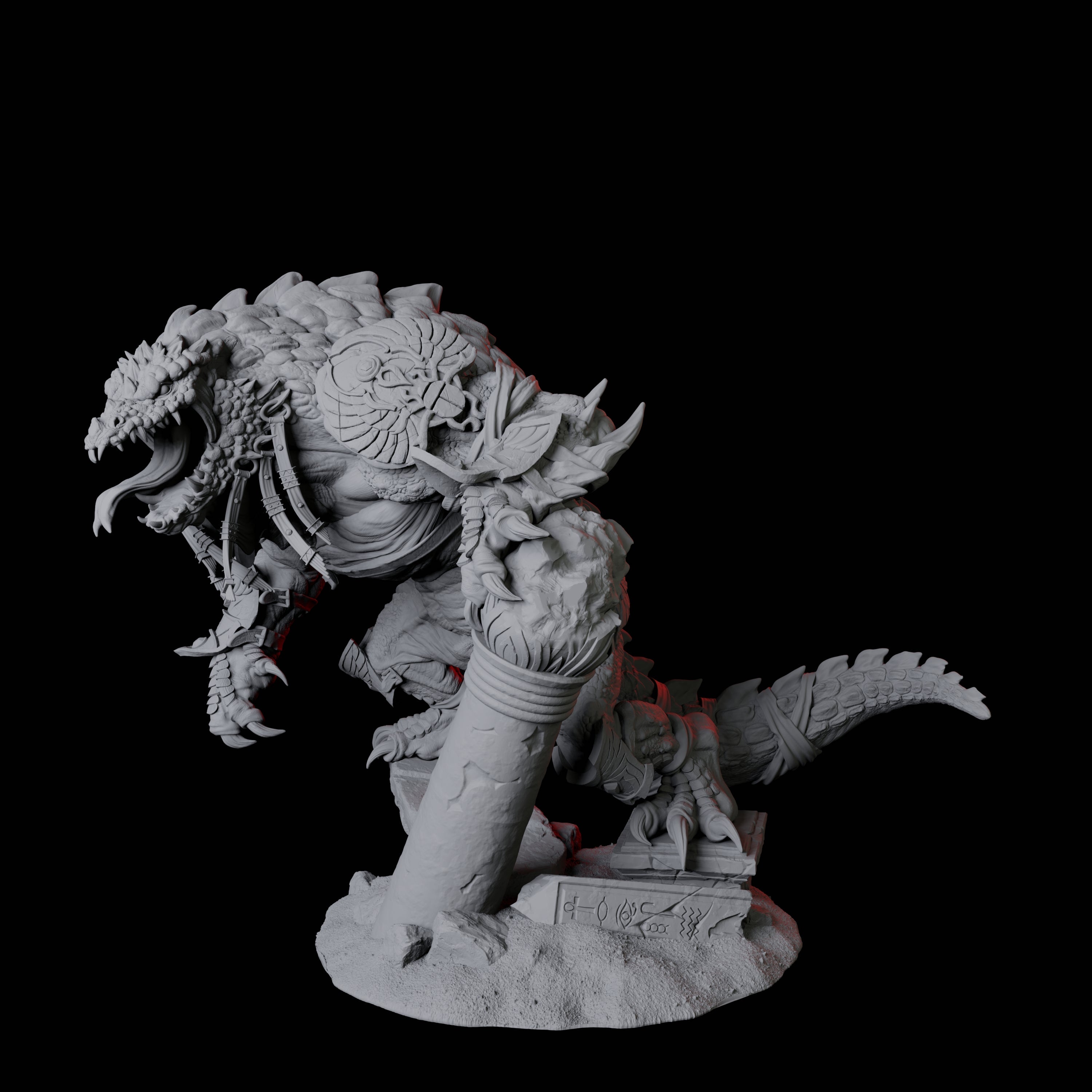 Crocodile Lizardfolk Warrior A Miniature for Dungeons and Dragons, Pathfinder or other TTRPGs