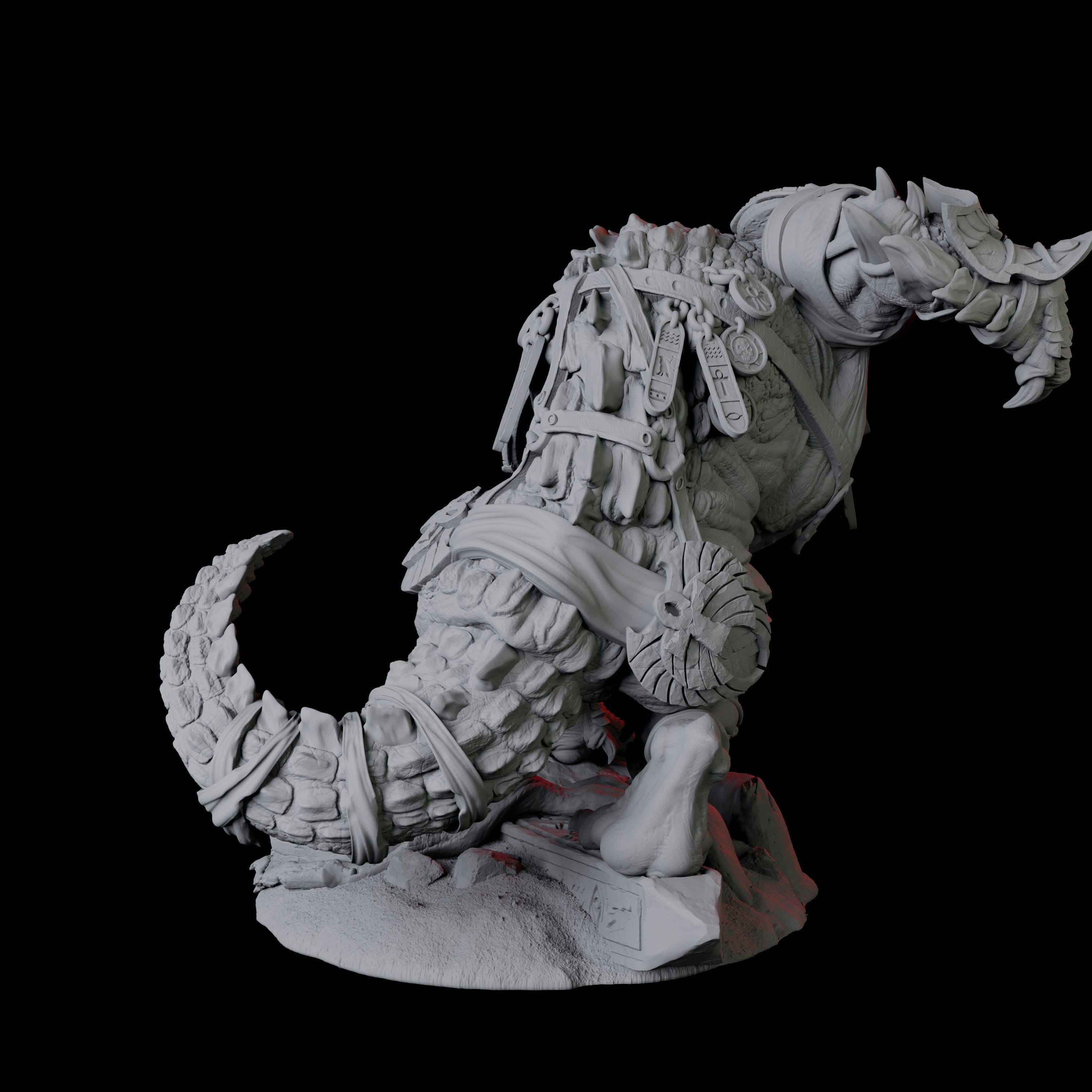 Crocodile Lizardfolk Warrior B Miniature for Dungeons and Dragons, Pathfinder or other TTRPGs
