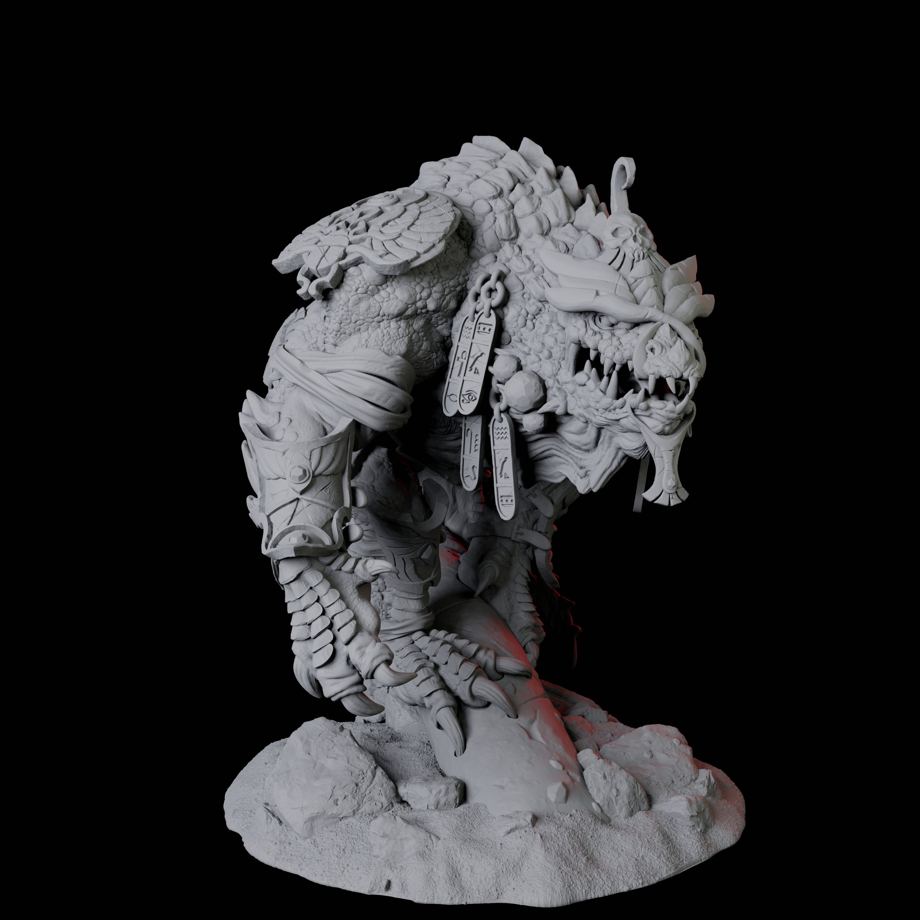 Crocodile Lizardfolk Warrior C Miniature for Dungeons and Dragons, Pathfinder or other TTRPGs
