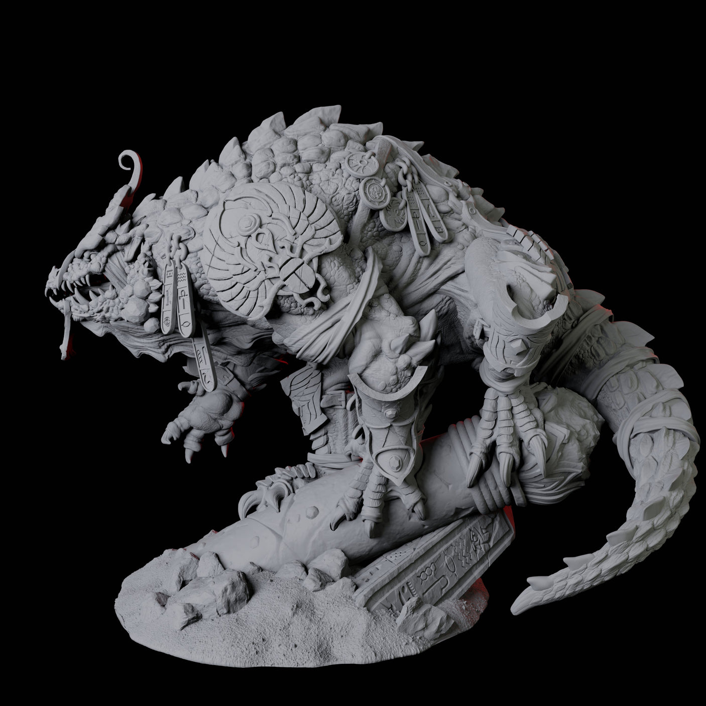 Crocodile Lizardfolk Warrior C Miniature for Dungeons and Dragons, Pathfinder or other TTRPGs