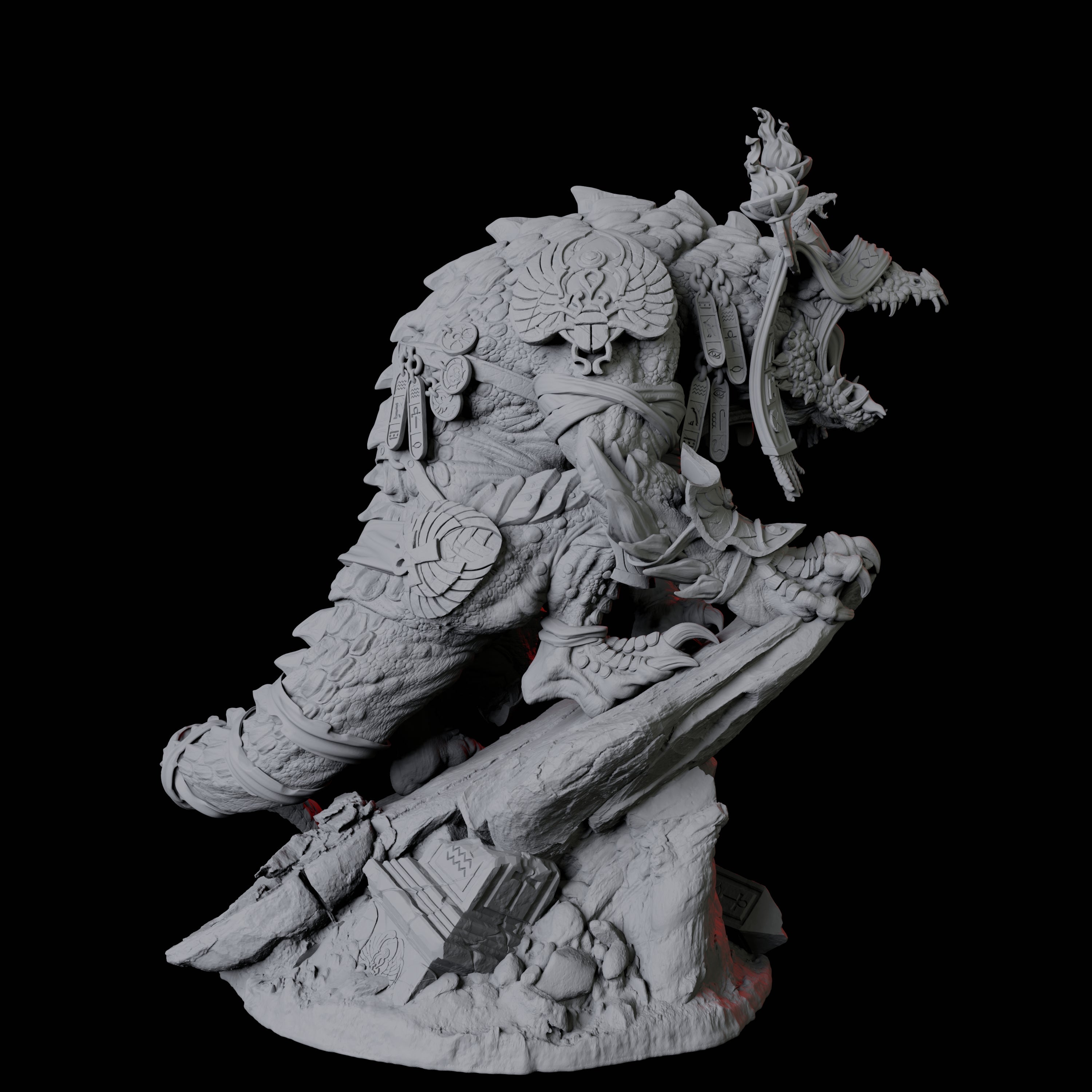 Crocodile Lizardfolk Warrior D Miniature for Dungeons and Dragons, Pathfinder or other TTRPGs