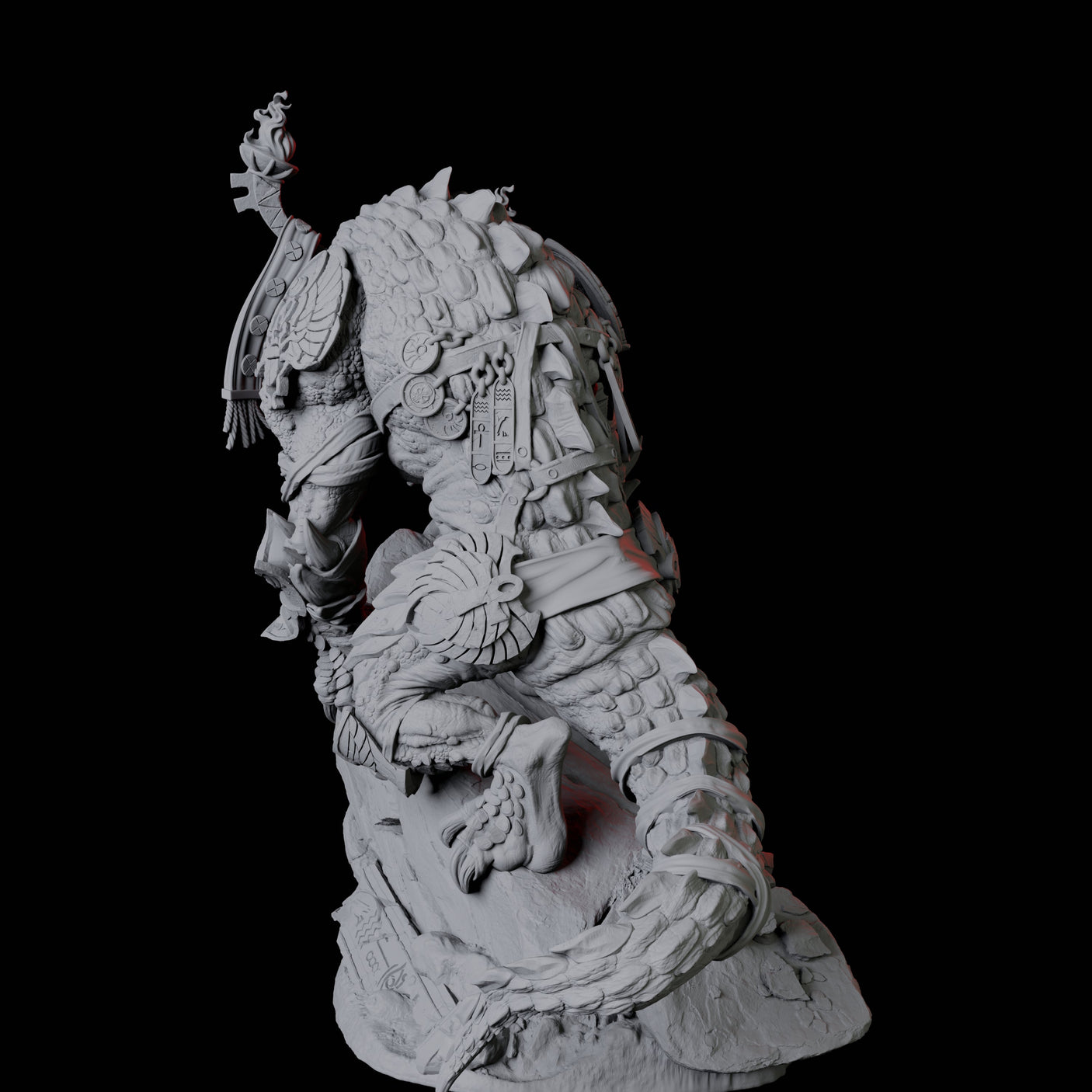 Crocodile Lizardfolk Warrior D Miniature for Dungeons and Dragons, Pathfinder or other TTRPGs