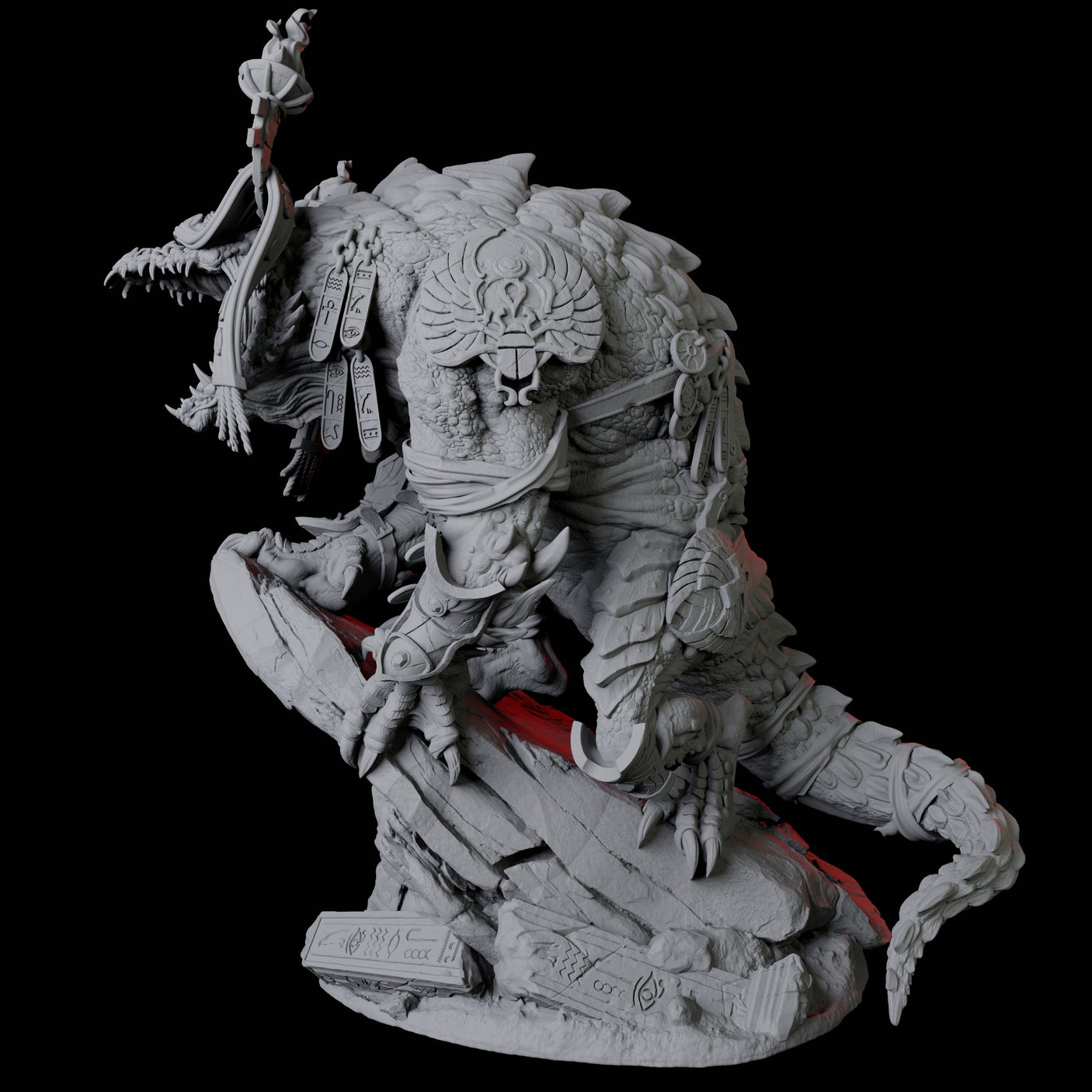 Crocodile Lizardfolk Warrior D Miniature for Dungeons and Dragons, Pathfinder or other TTRPGs