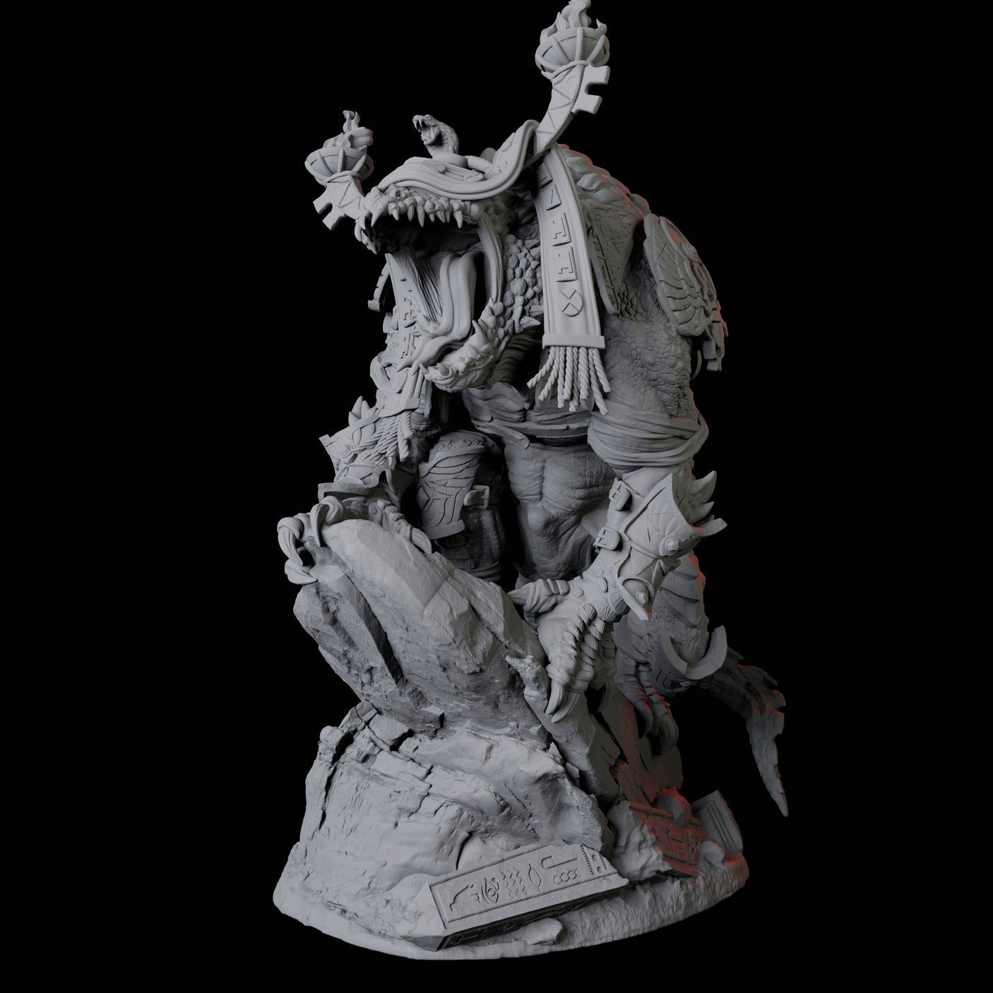 Crocodile Lizardfolk Warrior D Miniature for Dungeons and Dragons, Pathfinder or other TTRPGs