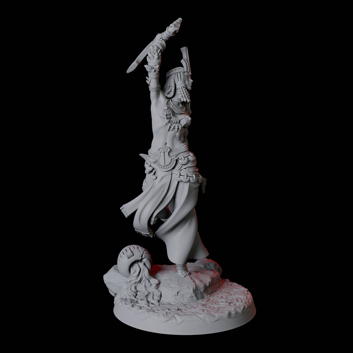 Crocodile Worshipping Priestess A Miniature for Dungeons and Dragons, Pathfinder or other TTRPGs