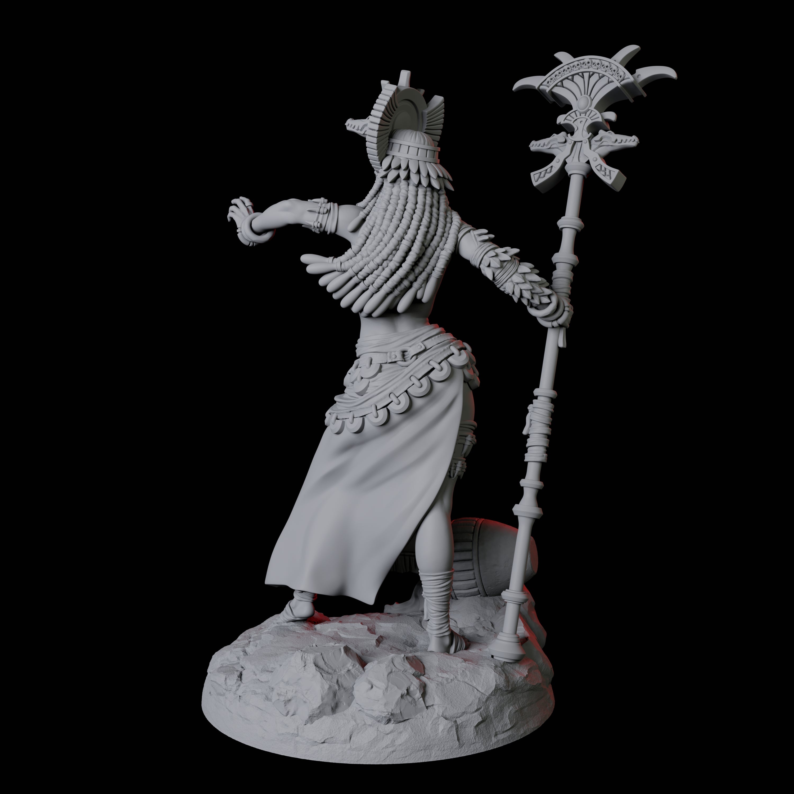 Crocodile Worshipping Priestess B Miniature for Dungeons and Dragons, Pathfinder or other TTRPGs