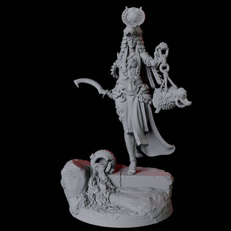 Crocodile Worshipping Priestess C Miniature for Dungeons and Dragons, Pathfinder or other TTRPGs