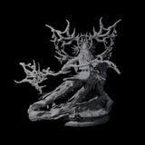Crouching Dark Elf Master Druid Miniature for Dungeons and Dragons, Pathfinder or other TTRPGs