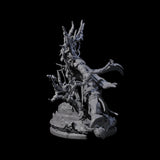 Crouching Dark Elf Master Druid Miniature for Dungeons and Dragons, Pathfinder or other TTRPGs