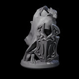 Crouching Dragonborn Paladin Miniature for Dungeons and Dragons, Pathfinder or other TTRPGs