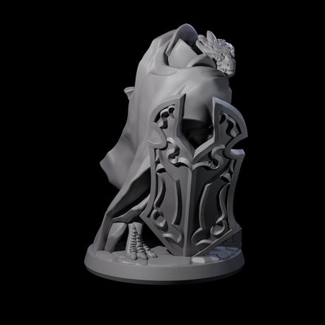Crouching Dragonborn Paladin Miniature for Dungeons and Dragons, Pathfinder or other TTRPGs