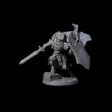 Crouching Dragonborn Paladin Miniature for Dungeons and Dragons, Pathfinder or other TTRPGs