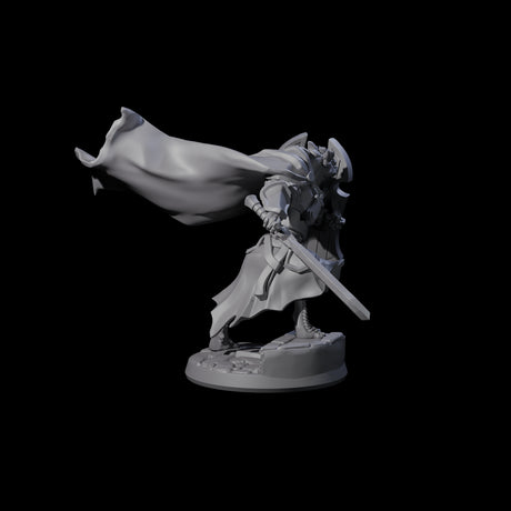 Crouching Dragonborn Paladin Miniature for Dungeons and Dragons, Pathfinder or other TTRPGs