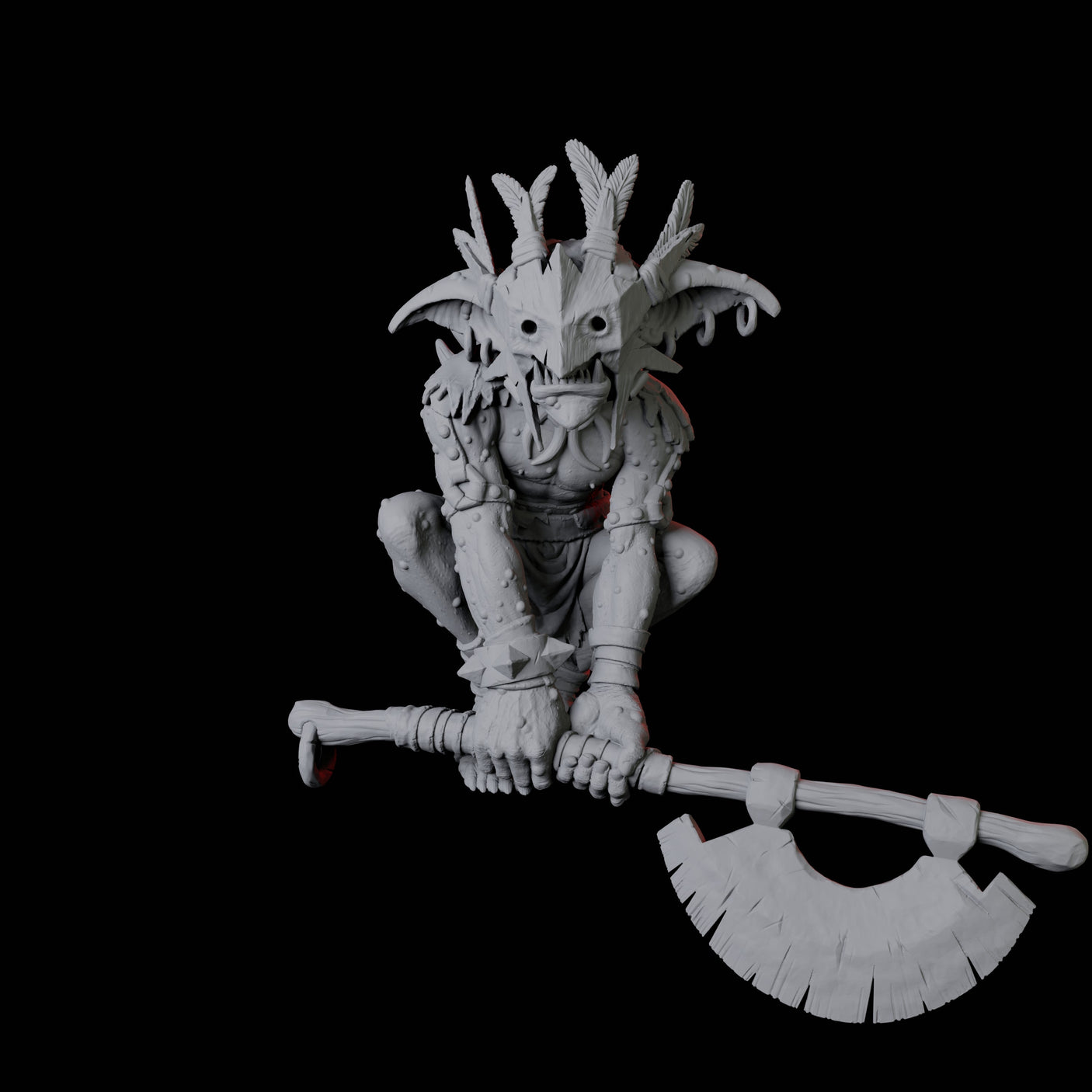 Crouching Forest Goblin Miniature for Dungeons and Dragons, Pathfinder or other TTRPGs