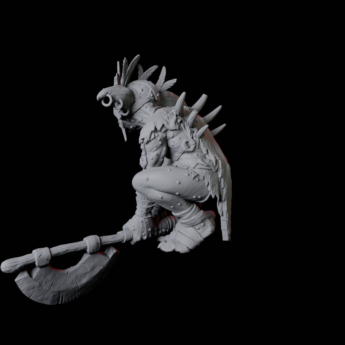 Crouching Forest Goblin Miniature for Dungeons and Dragons, Pathfinder or other TTRPGs