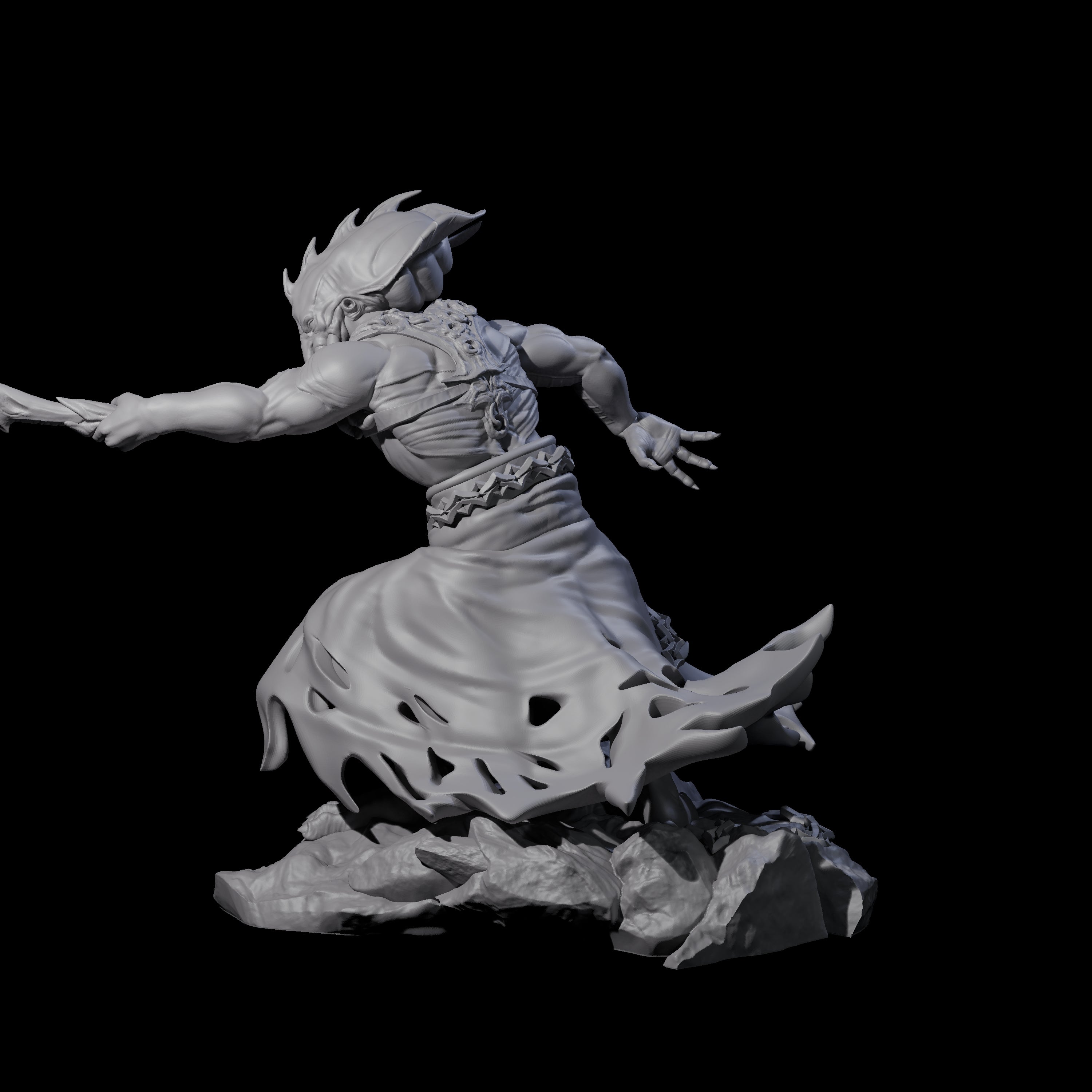 Crouching Mind Flayer Warrior A Miniature for Dungeons and Dragons, Pathfinder or other TTRPGs