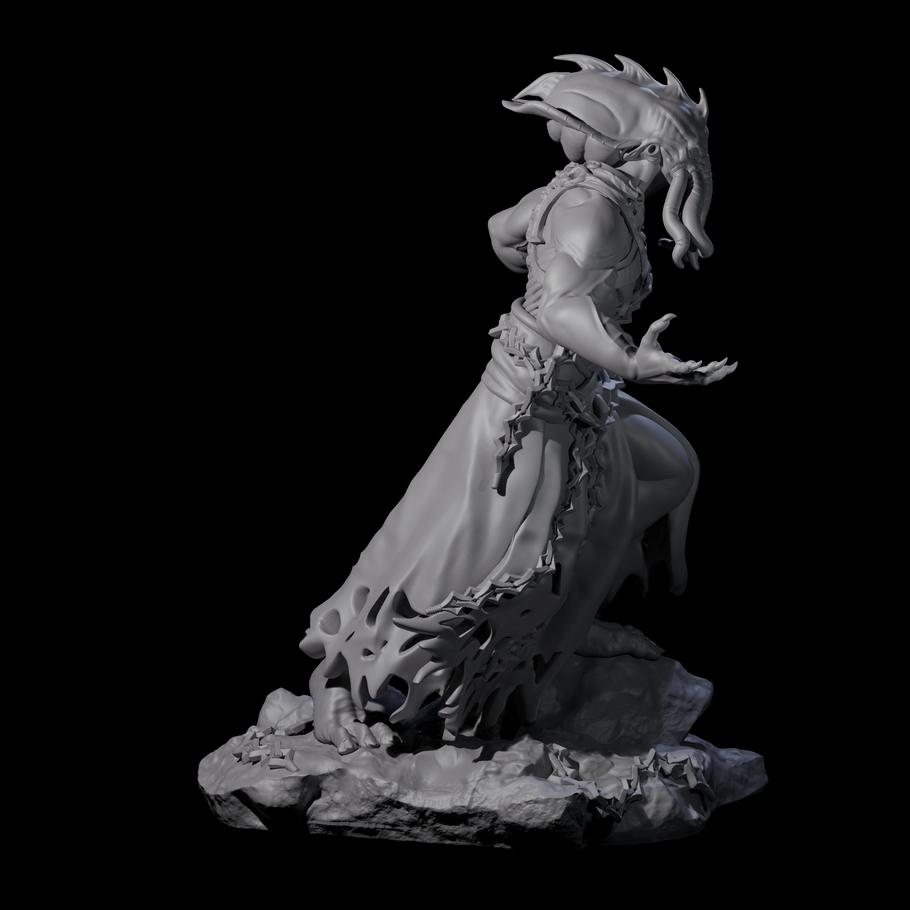 Crouching Mind Flayer Warrior C Miniature for Dungeons and Dragons, Pathfinder or other TTRPGs