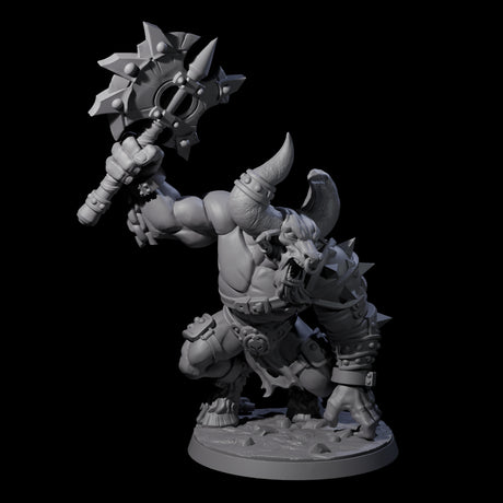 Crouching Minotaur Gladiator Miniature for Dungeons and Dragons, Pathfinder or other TTRPGs