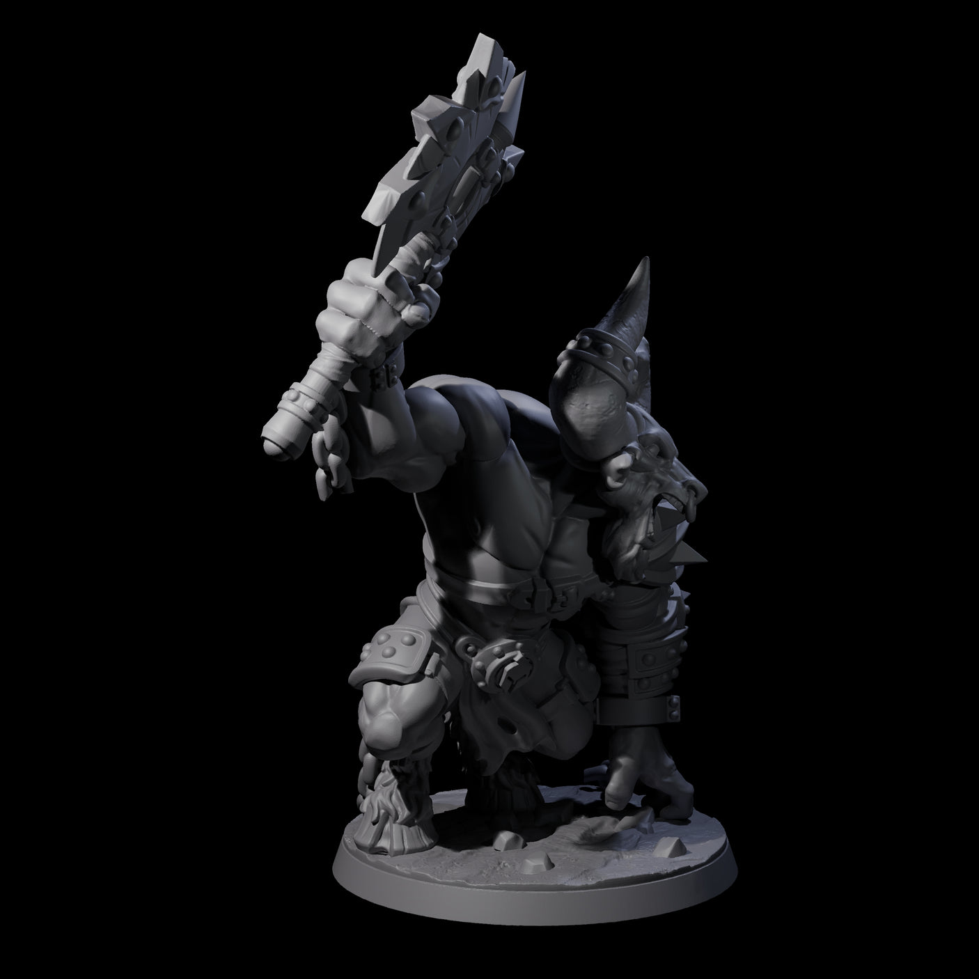 Crouching Minotaur Gladiator Miniature for Dungeons and Dragons, Pathfinder or other TTRPGs