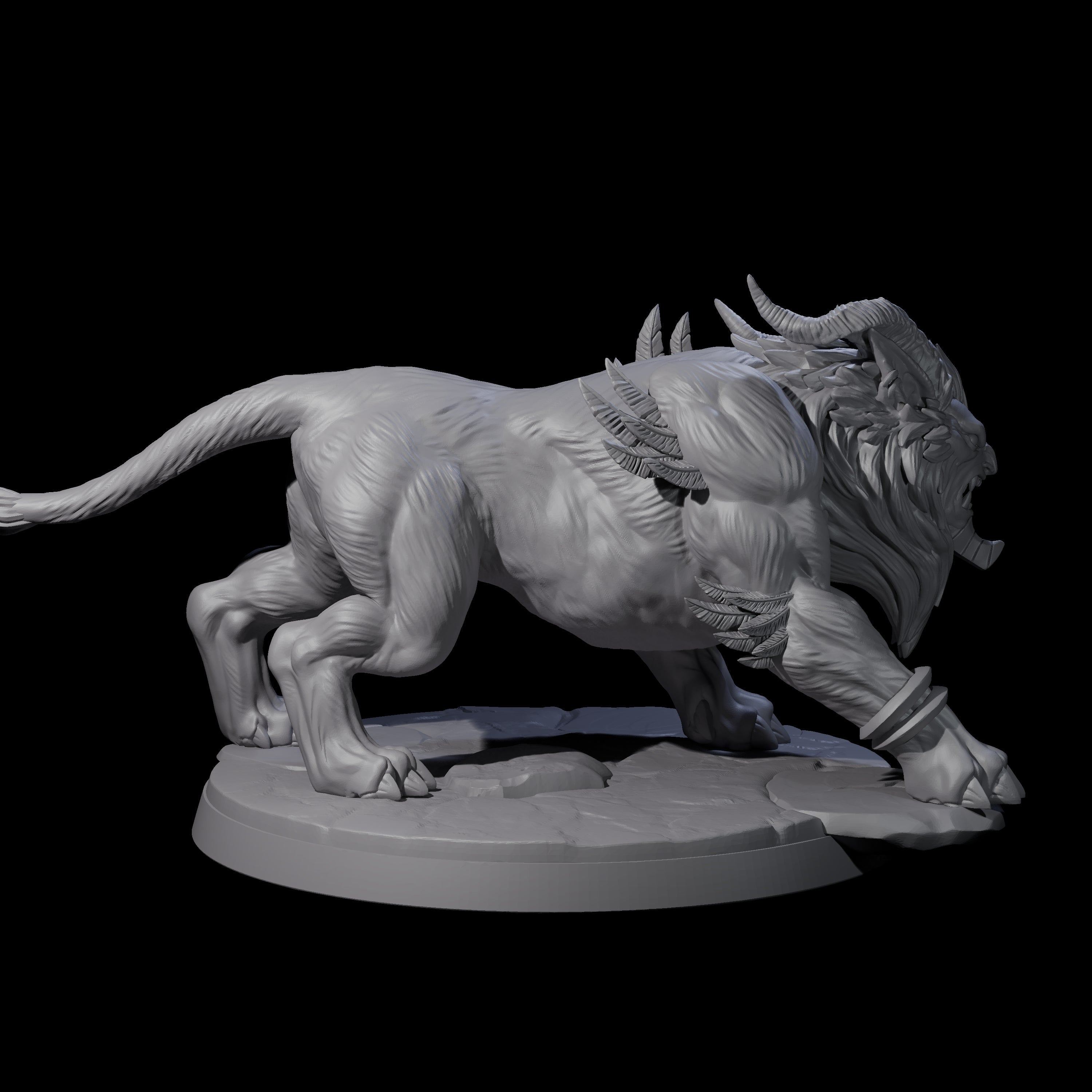 Crouching Sphinx Spawn A Miniature for Dungeons and Dragons, Pathfinder or other TTRPGs