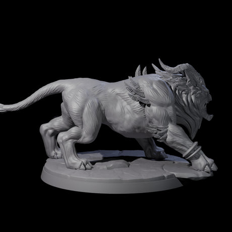 Crouching Sphinx Spawn A Miniature for Dungeons and Dragons, Pathfinder or other TTRPGs
