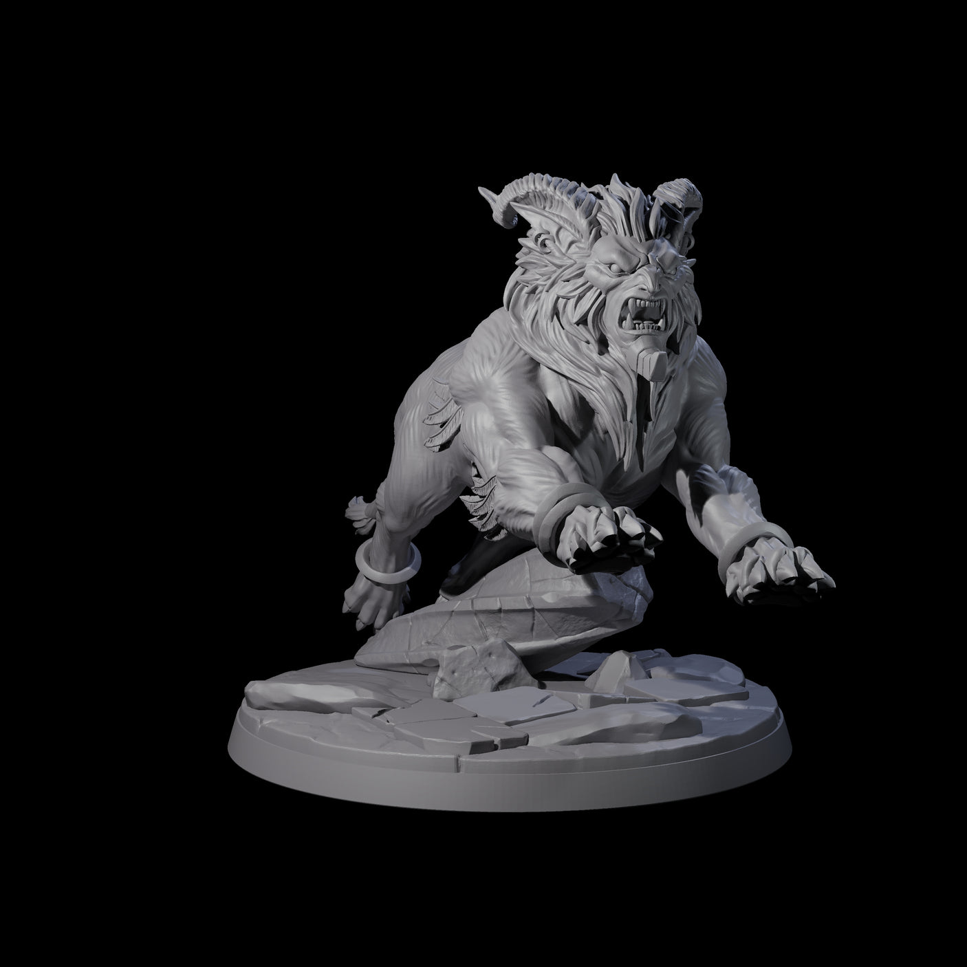 Crouching Sphinx Spawn B Miniature for Dungeons and Dragons, Pathfinder or other TTRPGs