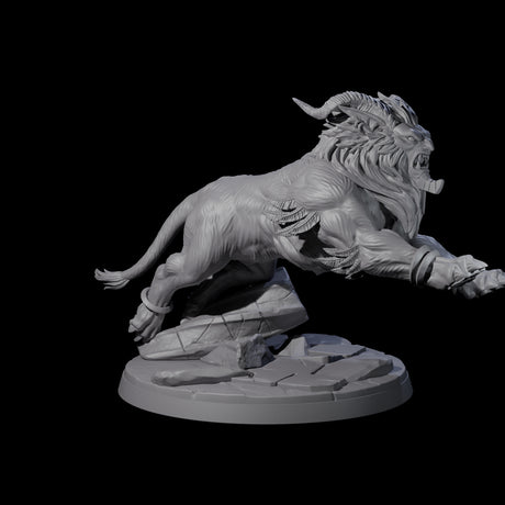 Crouching Sphinx Spawn B Miniature for Dungeons and Dragons, Pathfinder or other TTRPGs