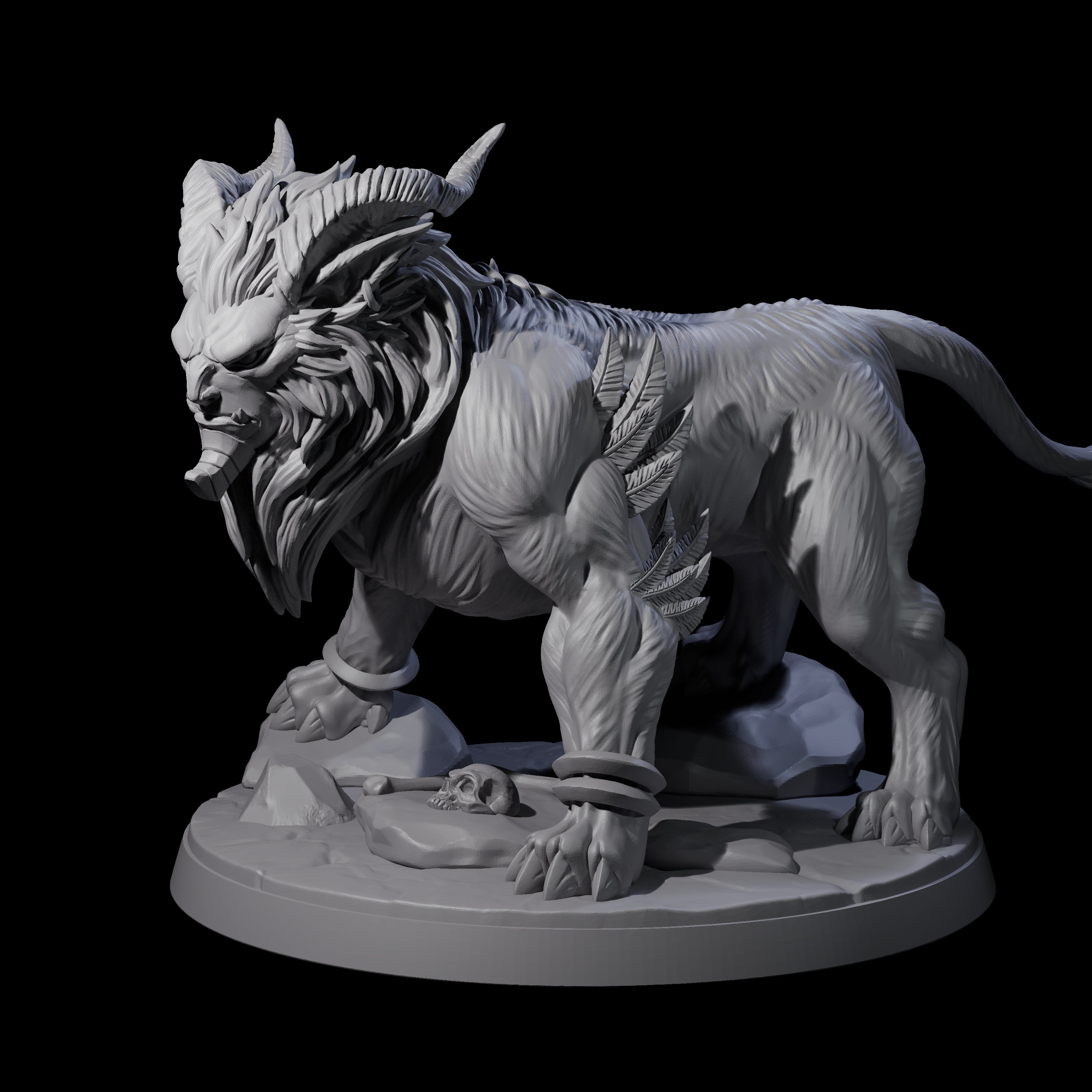 Crouching Sphinx Spawn C Miniature for Dungeons and Dragons, Pathfinder or other TTRPGs