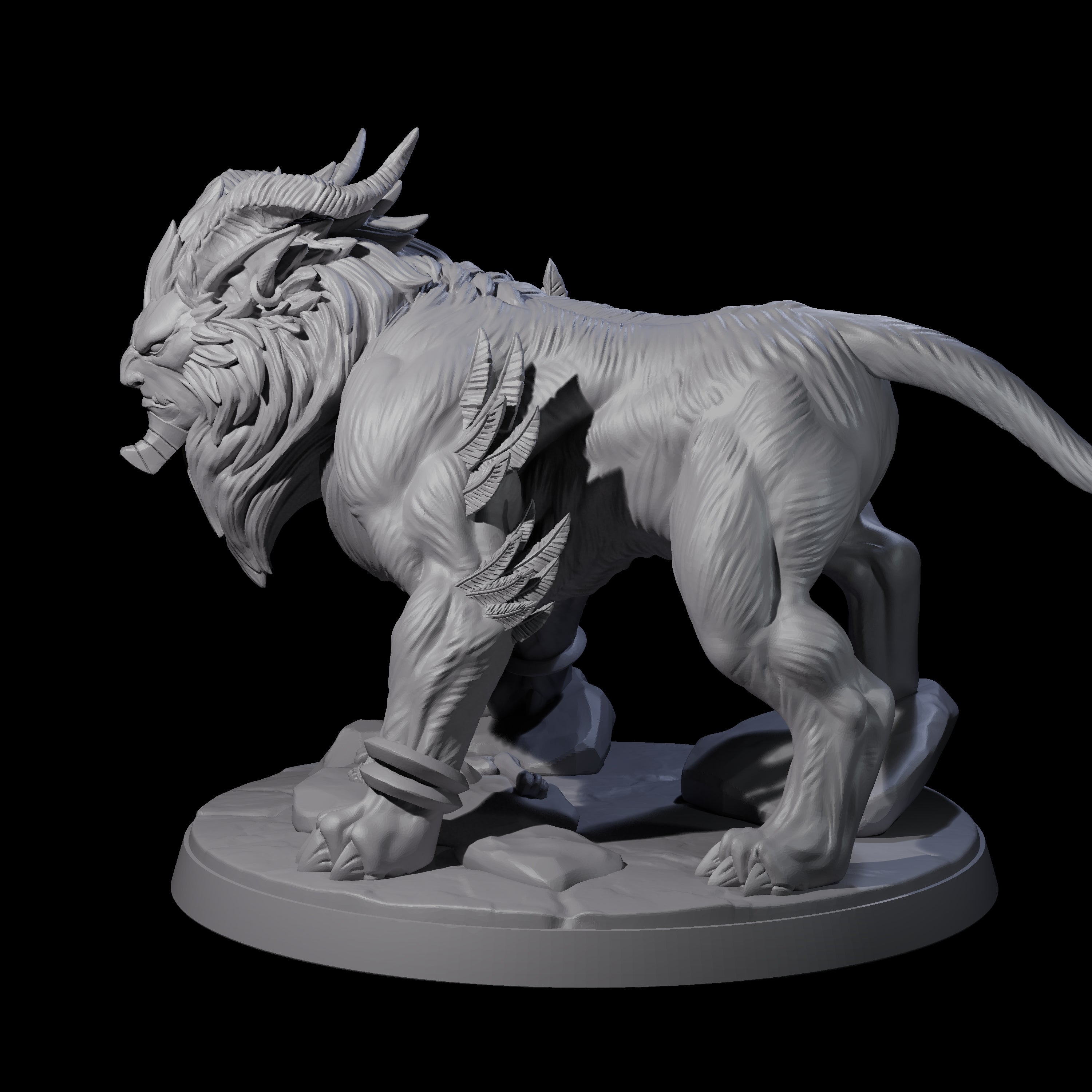 Crouching Sphinx Spawn C Miniature for Dungeons and Dragons, Pathfinder or other TTRPGs