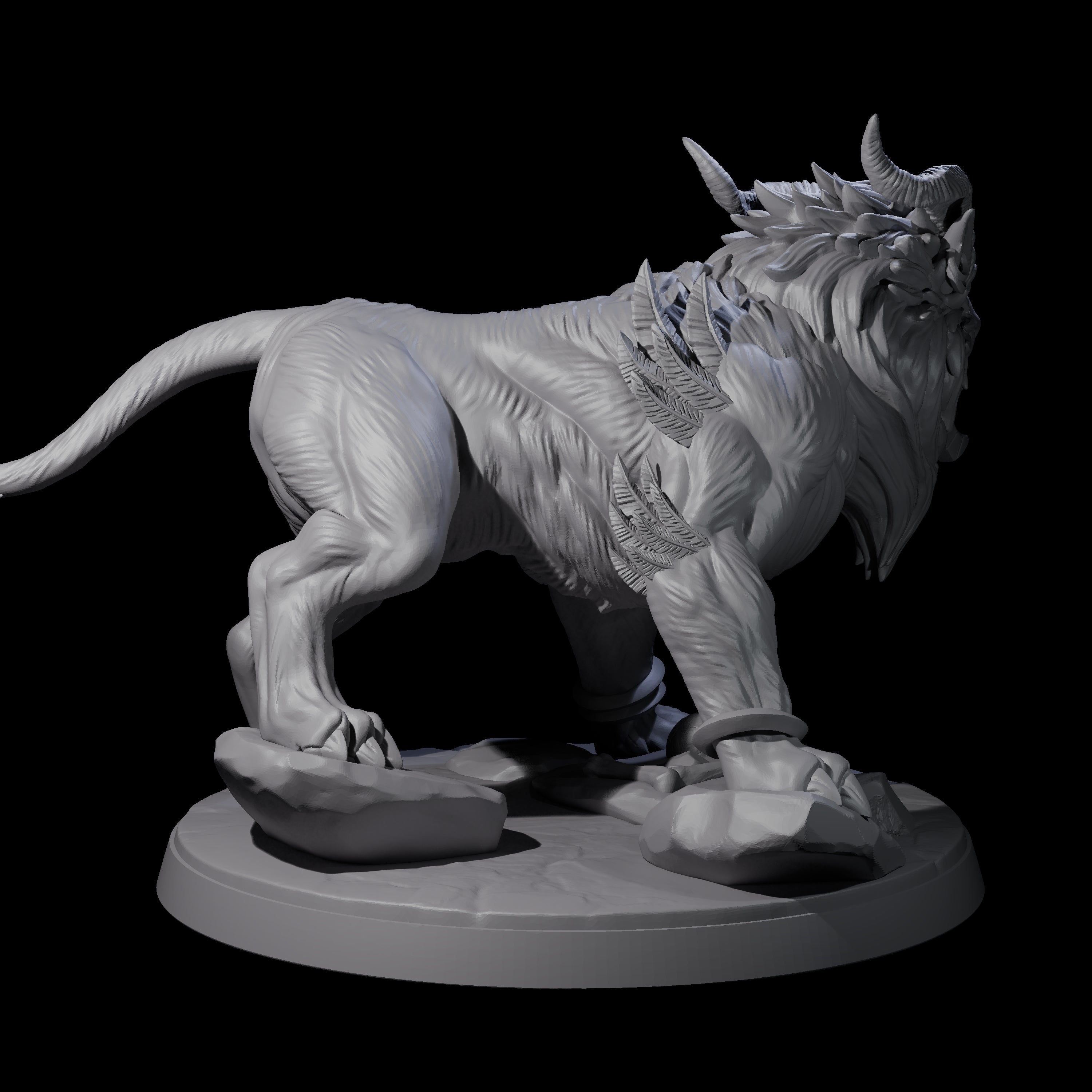 Crouching Sphinx Spawn C Miniature for Dungeons and Dragons, Pathfinder or other TTRPGs