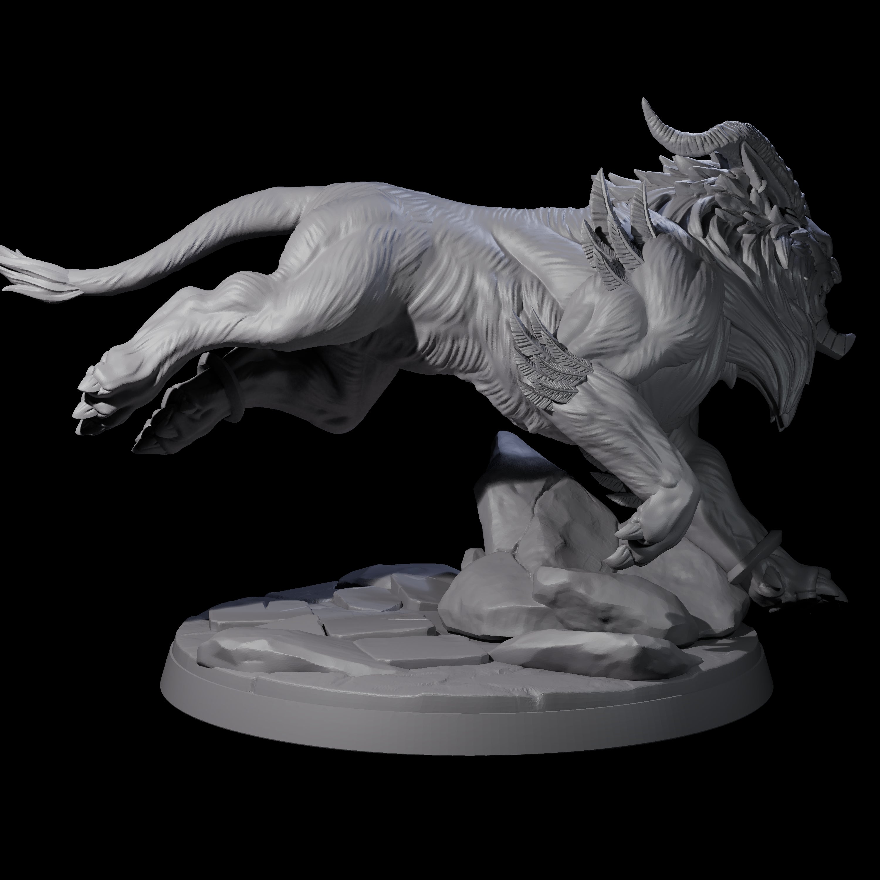 Crouching Sphinx Spawn D Miniature for Dungeons and Dragons, Pathfinder or other TTRPGs