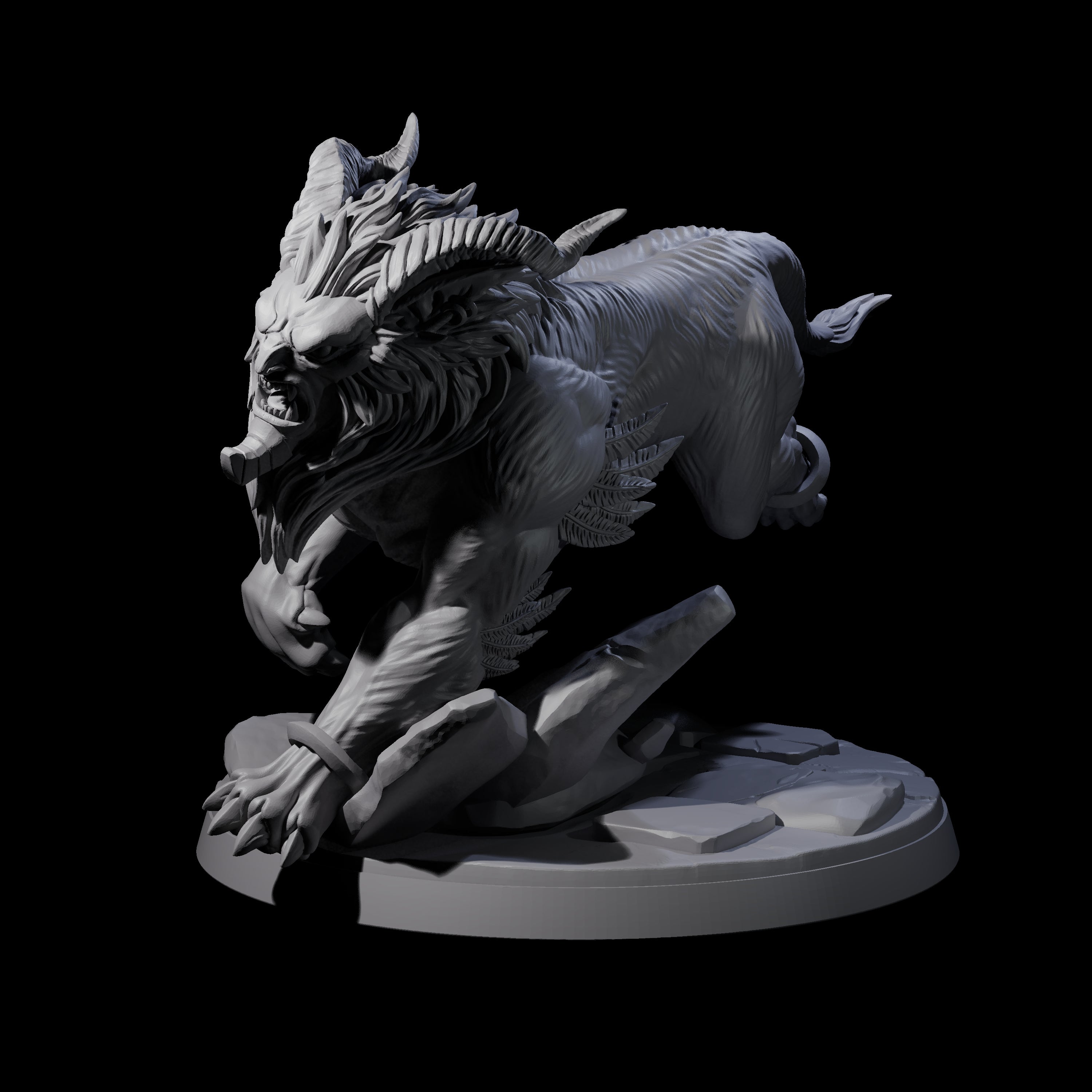 Crouching Sphinx Spawn D Miniature for Dungeons and Dragons, Pathfinder or other TTRPGs